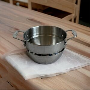 Steamer Basket Inset Stainless Steel STEAMER EMERIL Basket w Double Handle Pan